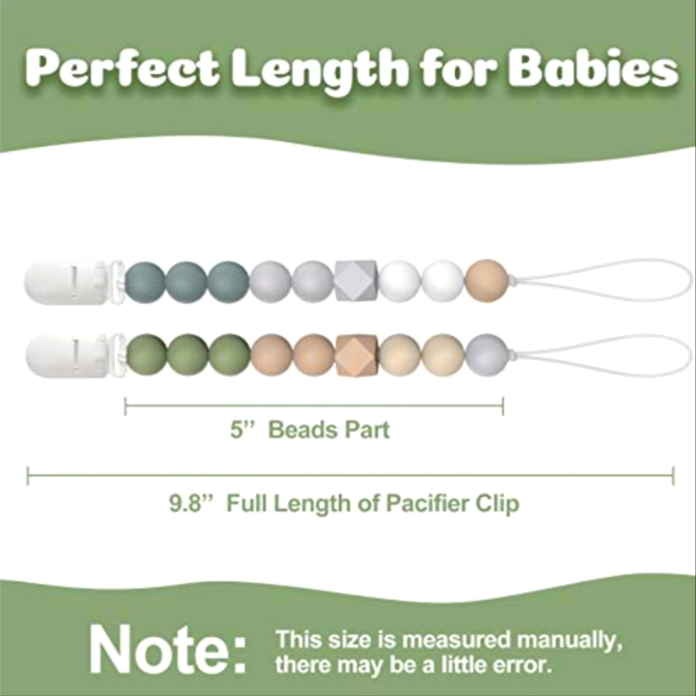 TYRY.HU Pacifier Clip Soother Chains for Babys, BPA Free Soft Silicone Teeth NWT - Picture 6 of 10